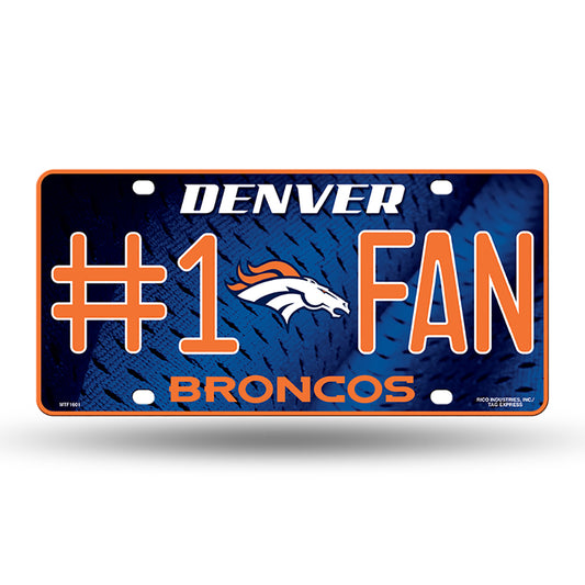 Denver Broncos "#1 Fan" License Plate