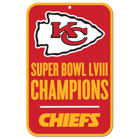 Super Bowl LVIII Champions Kansas City Chiefs 11" x 17" Plastic Sign