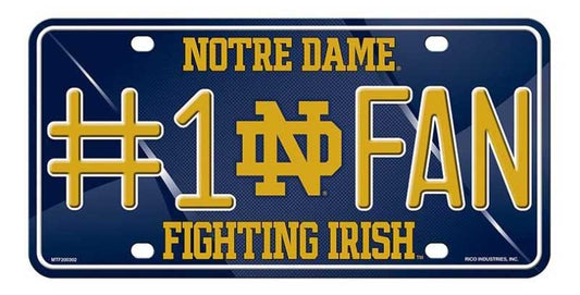 Notre Dame "#1 Fan" License Plate