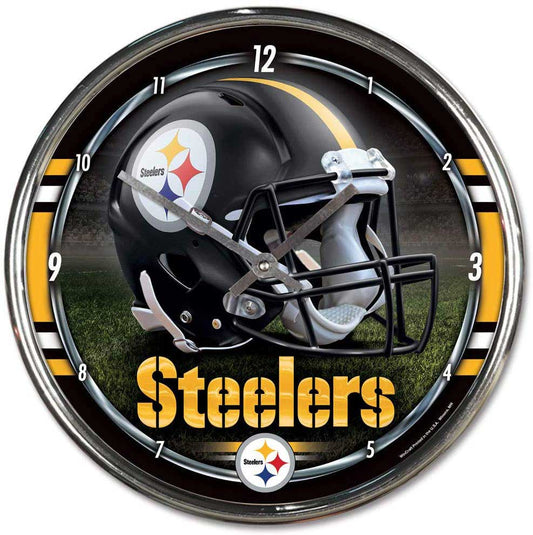Steelers Chrome Clock