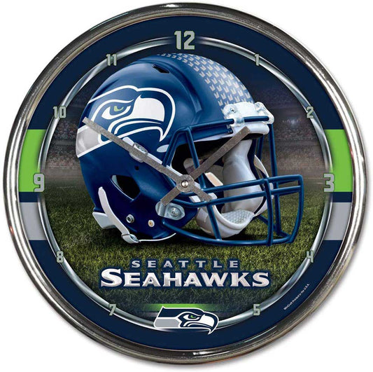 Seahawks Chrome Clock