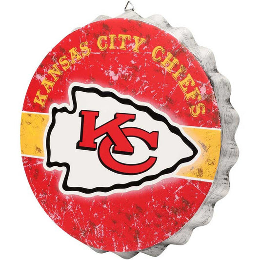 Kansas City Chiefs Bottle Cap Sign