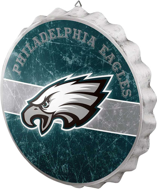 Philadelphia Eagles Metal Distressed Bottle Cap Sign